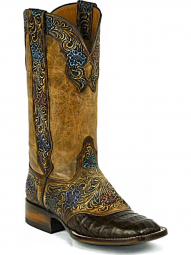 Black Jack Plain Tops With Tooled Pulls & Collars Craftsman Hand-Tooled Cowboy Boot HT-197