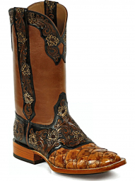 Black Jack Plain Tops With Tooled Pulls & Collars Craftsman Hand-Tooled Cowboy Boot HT-198