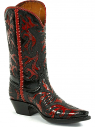 Black Jack All Hand Tooled Design Craftsman Hand-Tooled Cowboy Boot HT-20