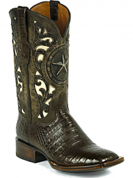 Black Jack Tooled 3D Star Craftsman Hand-Tooled Cowboy Boot HT-255