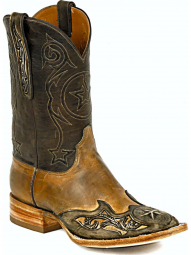 Black Jack Tri-Star Cording Craftsman Hand-Tooled Cowboy Boot HT-256