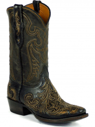 Black Jack Del Rio Cord Design Craftsman Hand-Tooled Cowboy Boot HT-309