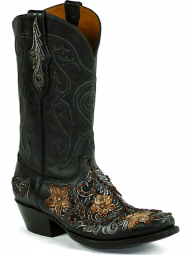 Black Jack Swirl Cord  Braided Cord Craftsman Hand-Tooled Cowboy Boot HT-315