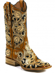 Black Jack Houser Ii Design Craftsman Hand-Tooled Cowboy Boot HT-71