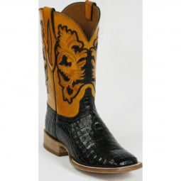 Black Jack Caiman Belly I Hand Tooled Tops Craftsman Hand-Tooled Cowboy Boot HT-90