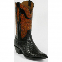 Black Jack Caiman Belly - Hand Tooled Tops Craftsman Hand-Tooled Cowboy Boot HT-91