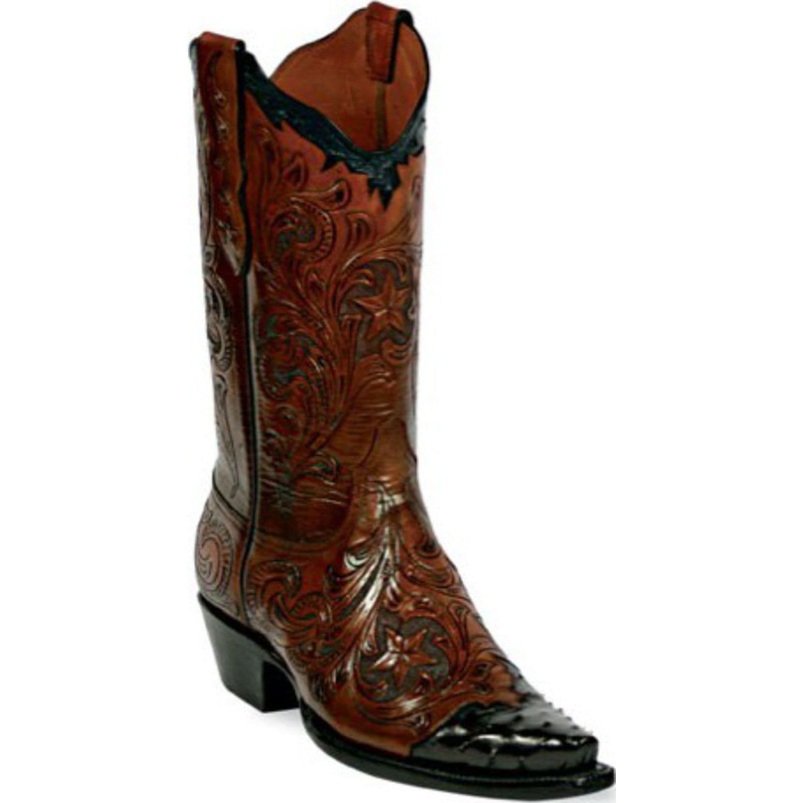 Shop Black Jack Ranger Design Craftsman Hand-Tooled Cowboy Boot HT-93 ...