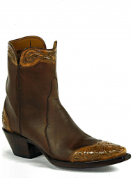 Black Jack Triad Zipper Boot With Tooled Wing Tip & Heel Foxings Craftsman Hand-Tooled Cowboy Boot H