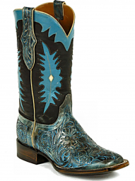 Black Jack Stefie Inlays With Collar # I8 Craftsman Hand-Tooled Cowboy Boot HTP-231