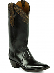 Black Jack Triad Cut With Tooled Collar Craftsman Hand-Tooled Cowboy Boot HTP-232