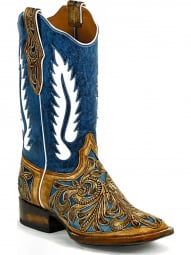 Black Jack Terlingua Inlays Craftsman Hand-Tooled Cowboy Boot HTP-238