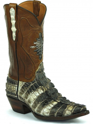 Black Jack Shield Inlay Alligator Tail Cowboy Boot NT-116