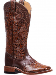 Boulet Womens Ranger Chestnut Wide Square Toe Cowgirl Boot 1062