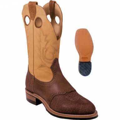 Boulet Mens Deerlite Butterscotch Round Toe Cowboy Boot 2044