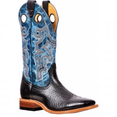 Boulet Mens Black Shoulder Cobalt Hybrid Sole Cowboy Boot 2906