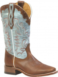Boulet Womens Organza Dezy Wide Square Toe Cowgirl Boot 3097