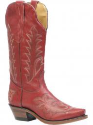 Boulet Womens Deerlite Red Snip Toe Cowgirl Boot 3636
