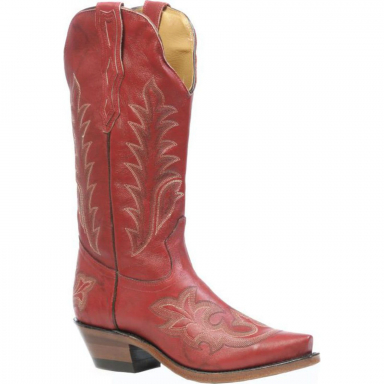 Boulet Womens Deerlite Red Snip Toe Cowgirl Boot 3636