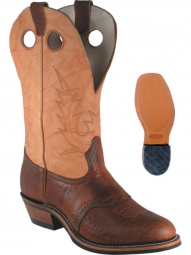 Boulet Mens Buckaroo Deerlite Butterscotch Round Toe Cowboy Boot 4163