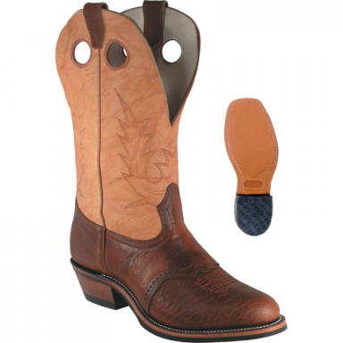 Boulet Mens Buckaroo Deerlite Butterscotch Round Toe Cowboy Boot 4163