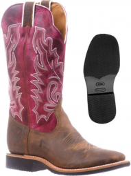 Boulet Womens Extralight Lava Magenta Wide Square Toe Cowgirl Boot 4749