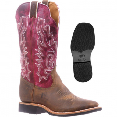 Boulet Womens Extralight Lava Magenta Wide Square Toe Cowgirl Boot 4749