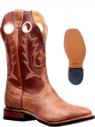 Boulet Mens Grizzly Sand Full Round Toe Cowboy Boot 5117