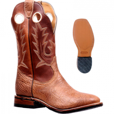 Boulet Mens Grizzly Sand Full Round Toe Cowboy Boot 5117