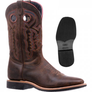 Boulet Mens Hillbilly Golden Wide Square Toe Cowboy Boot 5201