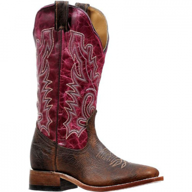 Boulet Womens Faraon Magenta Wide Square Toe Cowgirl Boot 6251