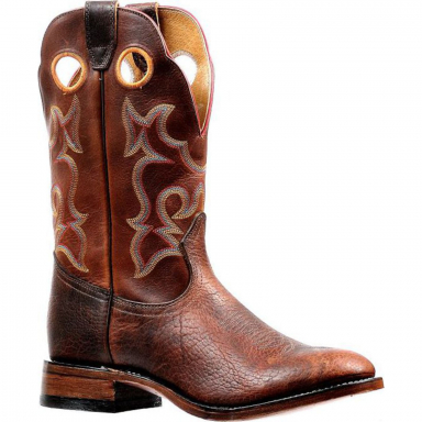 Boulet Mens Grizzly Sand Full Round Toe Cowboy Boot 6322