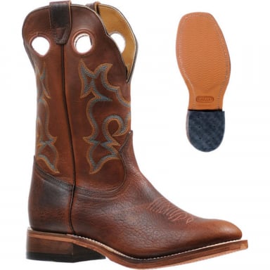 Boulet Mens Grizzly Sand Full Round Toe Cowboy Boot 6327