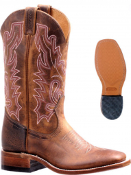 Boulet Womens Hillbilly Golden Wide Square Toe Cowgirl Boot 7220