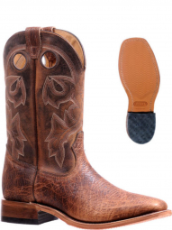 Boulet Mens Virginia Mesquite Wide Square Toe Cowboy Boot 7238