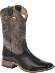 Boulet Mens Organza Grey Wide Square Toe Cowboy Boot 9033