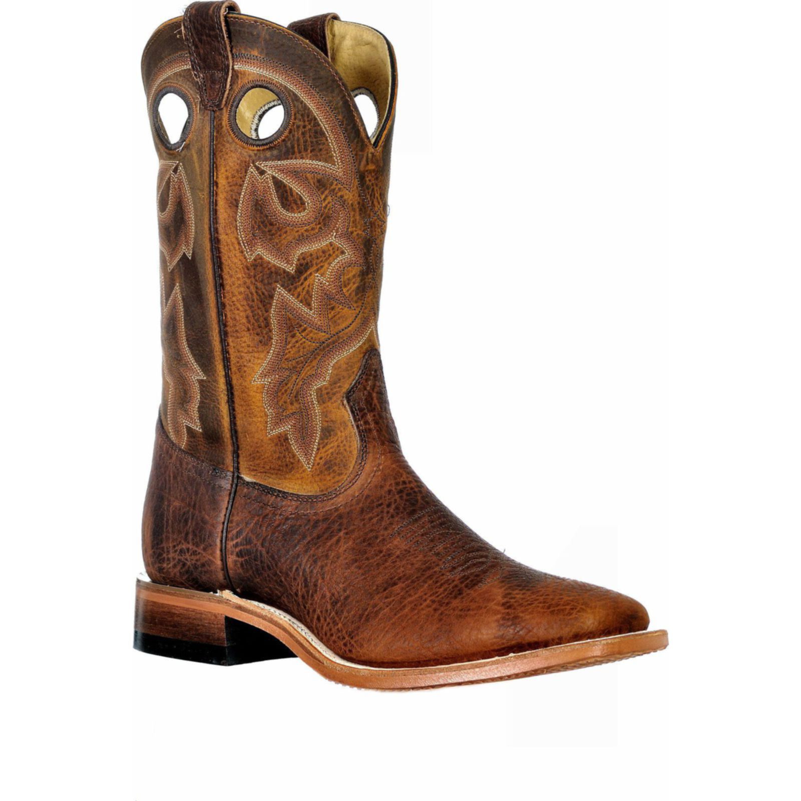 Shop Boulet Mens Rough Rider Amber Gold Wide Square Toe Cowboy Boot