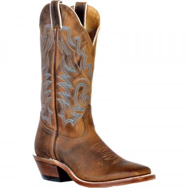 Boulet Womens Hillbilly Golden Wide Square Toe Cowgirl Boot 9354