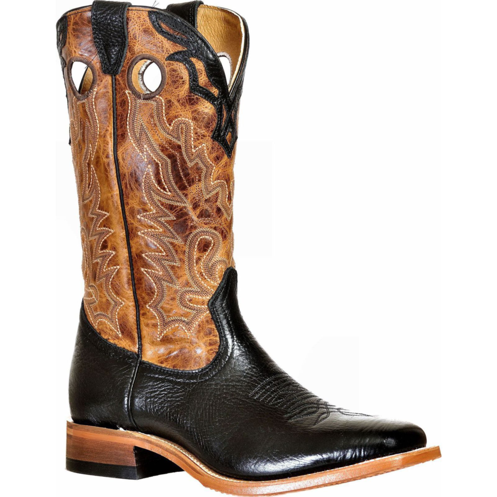 Shop Boulet Mens Lone Star Cognac Wide Square Toe Cowboy Boot 9391 ...