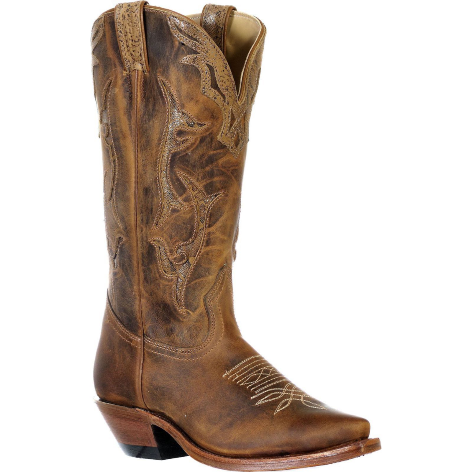 Shop Boulet Womens Cualatte Lucertola Brown Snip Toe Cowgirl Boot 9616 ...