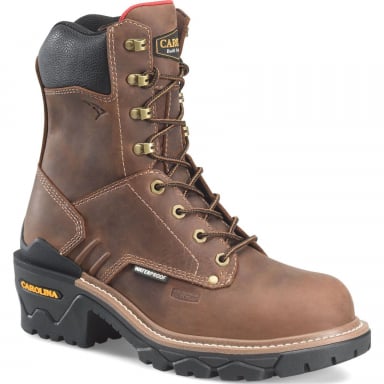 Carolina Mens 8" Cardinal WP Side-Zip Comp Toe Logger Boot CA7839