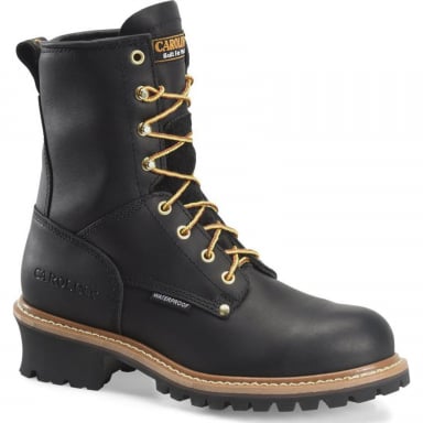 Carolina Mens Black Waterproof Logger EH Work Boot CA8823