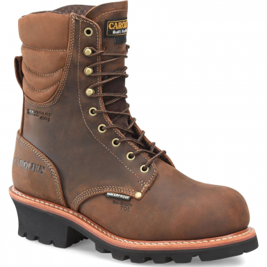 Carolina Mens 9" Hemlock Insulated Waterproof  Comp Toe Logger Boot CA9834