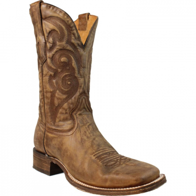 Corral Mens Golden Reiley Golden Embroidery Square Toe Comfort System Western Boot A3302