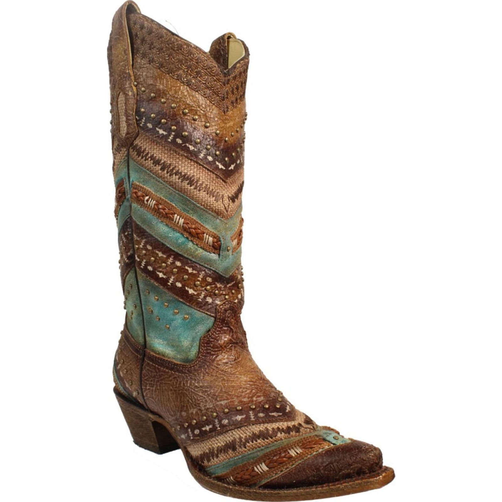 corral brown and turquoise boots