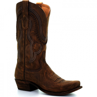 Corral Mens Jeb Gold Cowhide Narrow Square Toe Western Boot A3479