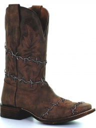 Corral Mens Vicente Brown Woven Square Toe Western Boot A3532