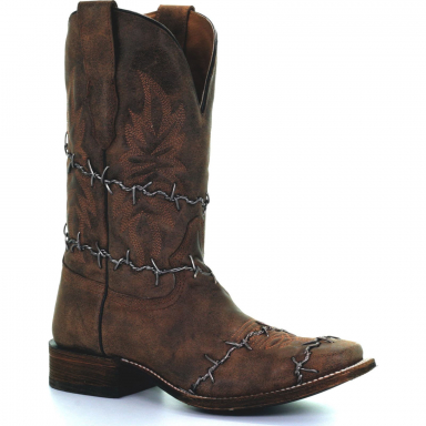 Corral Mens Vicente Brown Woven Square Toe Western Boot A3532