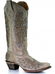 Corral Womens Angela White Cross And Wings Wedding Boot A3571