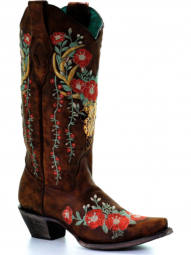 Corral Womens Tan Deer Skull Embroidery Boot A3652