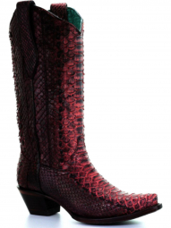 Corral Womens Red Full Python Woven Boot A3660